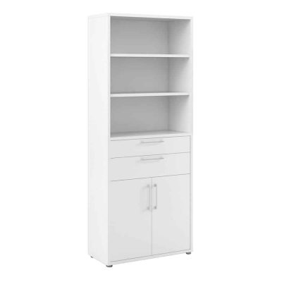 Furniture To Go Prima Cupboard 3 Shelves 2 Drawers 2 Doors White