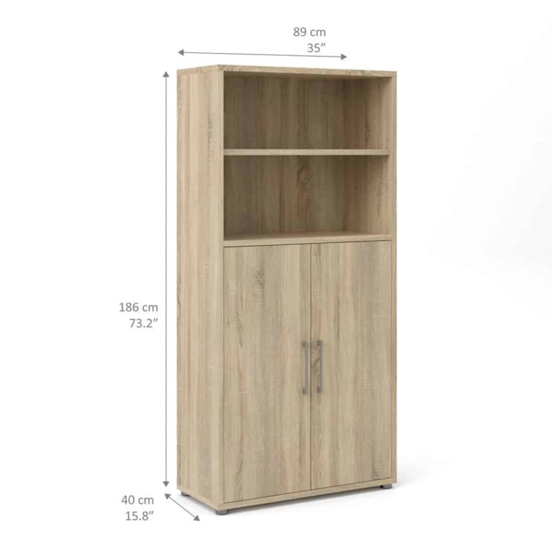 Furniture To Go Prima Cupboard 4 Shelves 2 Doors Oak