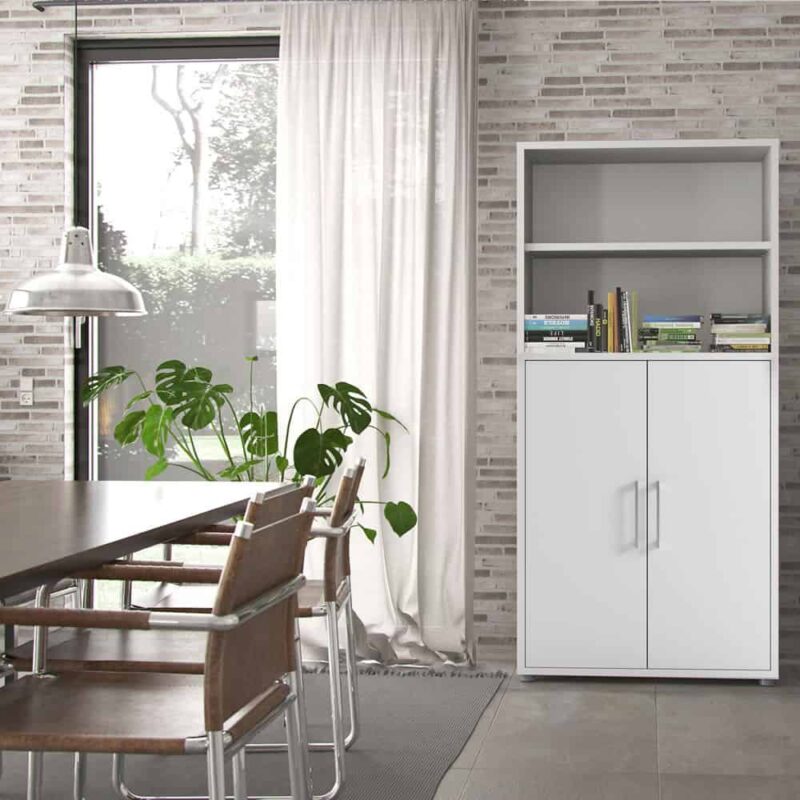Furniture To Go Prima Cupboard 4 Shelves 2 Doors White