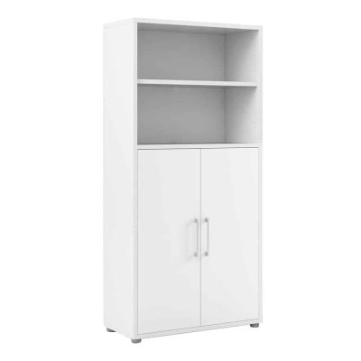 Furniture To Go Prima Cupboard 4 Shelves 2 Doors White