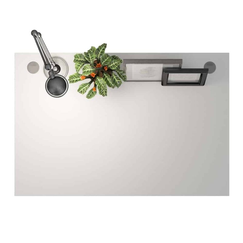 Furniture To Go Prima Desk 120cm White Silver Grey Legs
