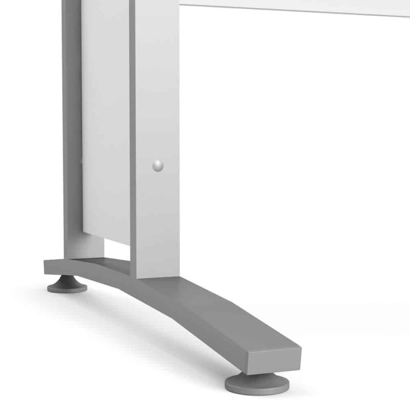Furniture To Go Prima Desk 120cm White Silver Grey Legs