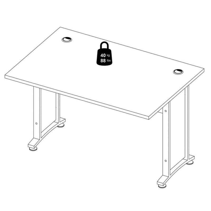 Furniture To Go Prima Desk 120cm White Silver Grey Legs