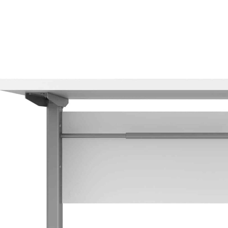 Furniture To Go Prima Desk 150cm Height Adjustable White Silver Grey Legs