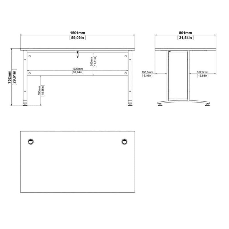 Furniture To Go Prima Desk 150cm White