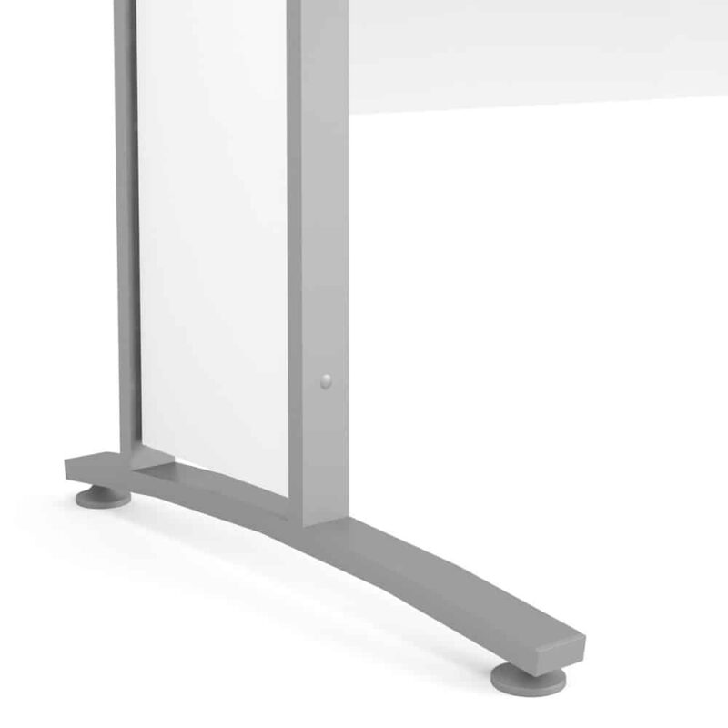 Furniture To Go Prima Desk 150cm White Silver Grey Legs