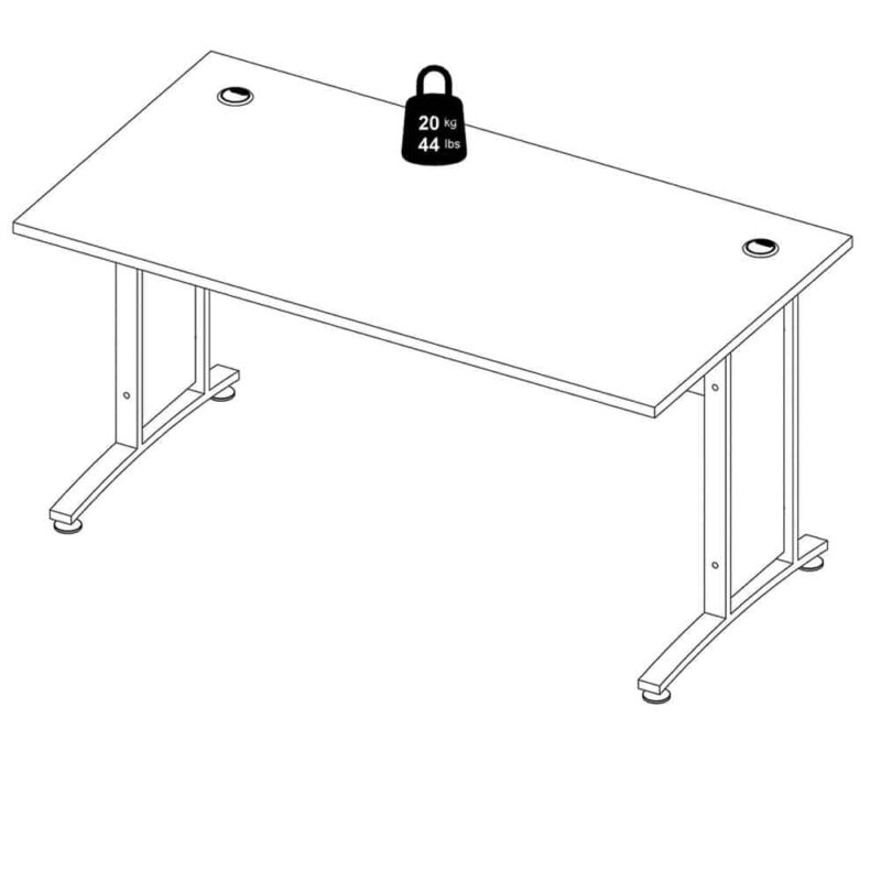 Furniture To Go Prima Desk 150cm White Silver Grey Legs