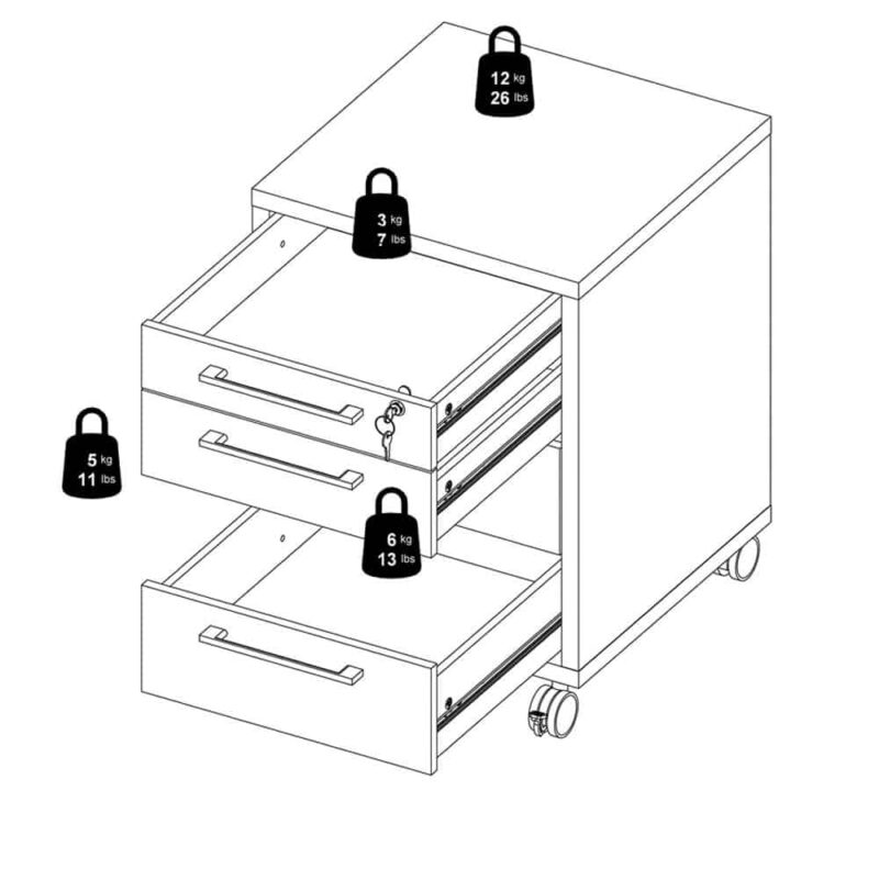Furniture To Go Prima Mobile Cabinet Oak