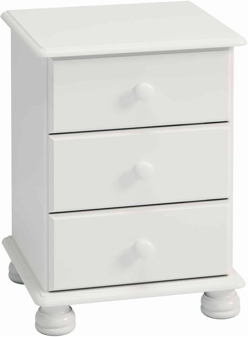 Furniture To Go Richmond 3 Drawer Bedside Unit Off White MDF