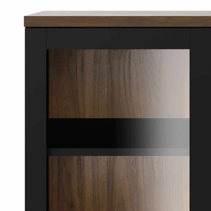 Furniture To Go Roomers Display Cabinet Glazed 2 Doors Black Walnut