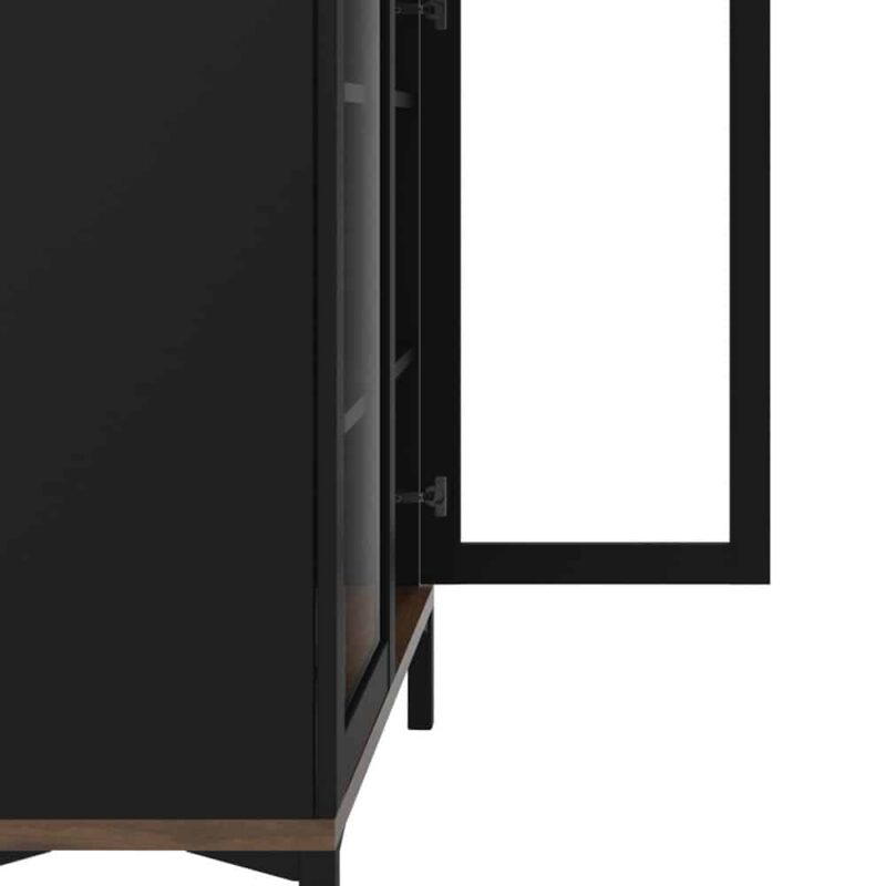 Furniture To Go Roomers Display Cabinet Glazed 2 Doors Black Walnut
