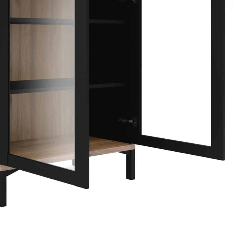 Furniture To Go Roomers Display Cabinet Glazed 2 Doors Black Walnut