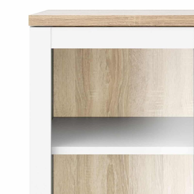 Furniture To Go Roomers Display Cabinet Glazed 2 Doors White Oak