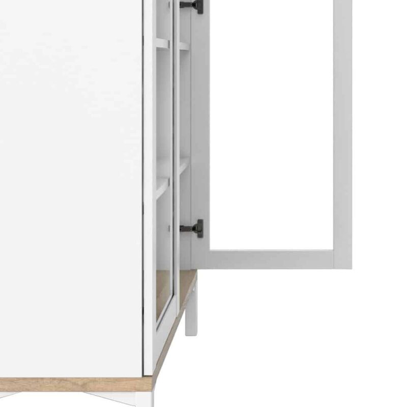 Furniture To Go Roomers Display Cabinet Glazed 2 Doors White Oak