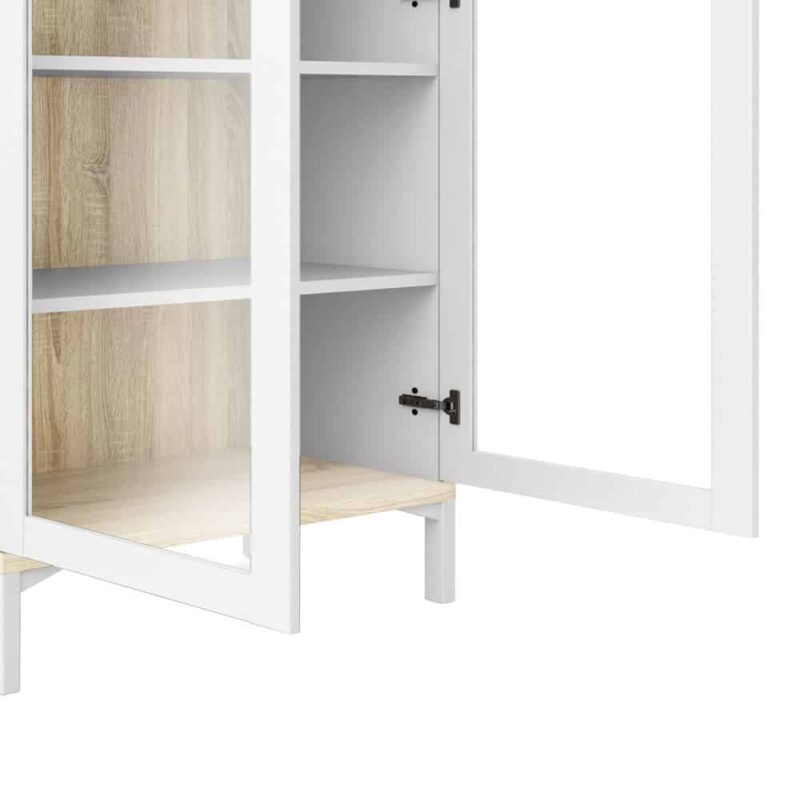 Furniture To Go Roomers Display Cabinet Glazed 2 Doors White Oak