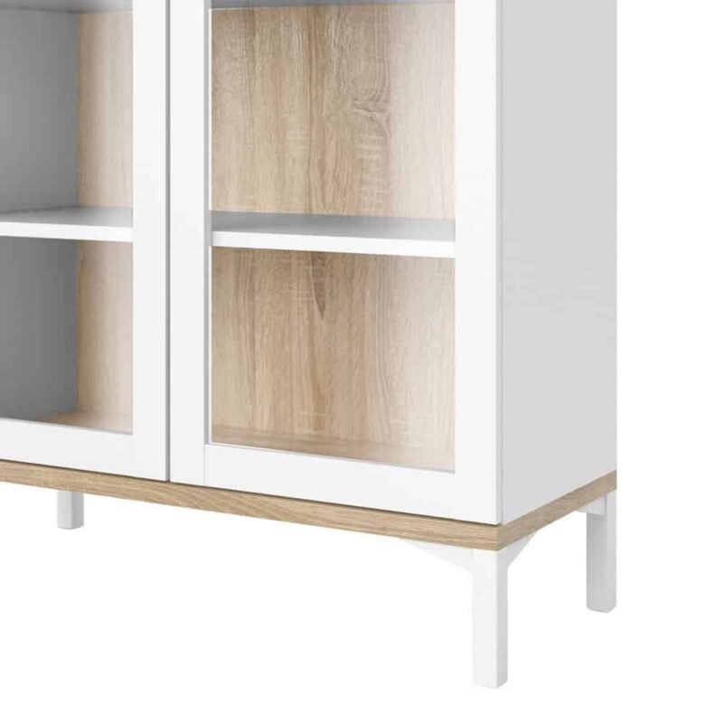 Furniture To Go Roomers Display Cabinet Glazed 2 Doors White Oak