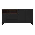 Furniture To Go Roomers Sideboard 3 Drawers 3 Doors Black Walnut