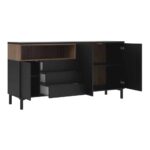 Furniture To Go Roomers Sideboard 3 Drawers 3 Doors Black Walnut