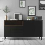 Furniture To Go Roomers Sideboard 3 Drawers 3 Doors Black Walnut