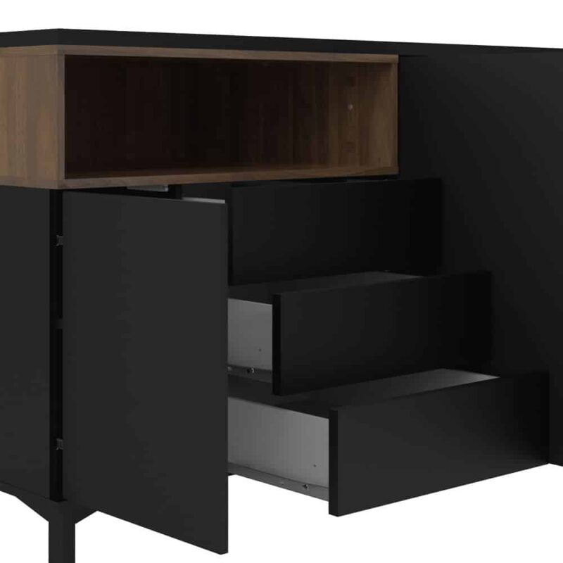 Furniture To Go Roomers Sideboard 3 Drawers 3 Doors Black Walnut