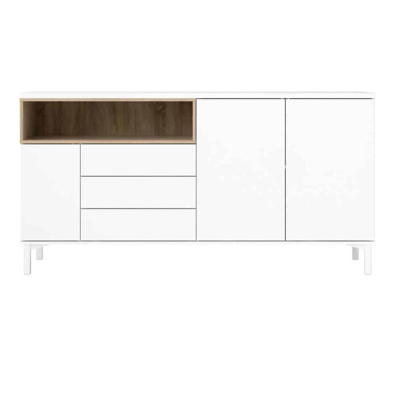 Furniture To Go Roomers Sideboard 3 Drawers 3 Doors White Oak