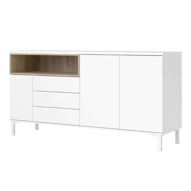 Furniture To Go Roomers Sideboard 3 Drawers 3 Doors White Oak