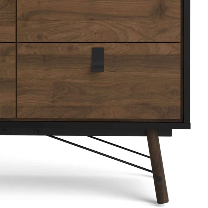 Furniture To Go Ry Double Chest Of 6 Drawers Matt Black Walnut