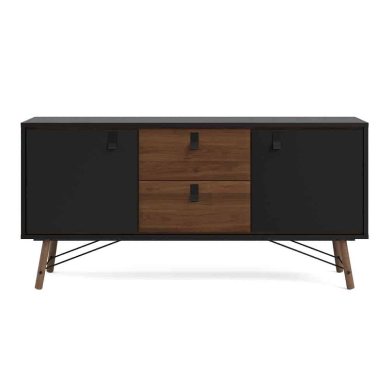 Furniture To Go Ry Sideboard 2 Doors 2 Drawers Matt Black Walnut