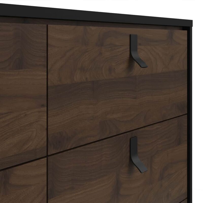 Furniture To Go Ry Wide Double Chest Of 6 Drawers Matt Black Walnut