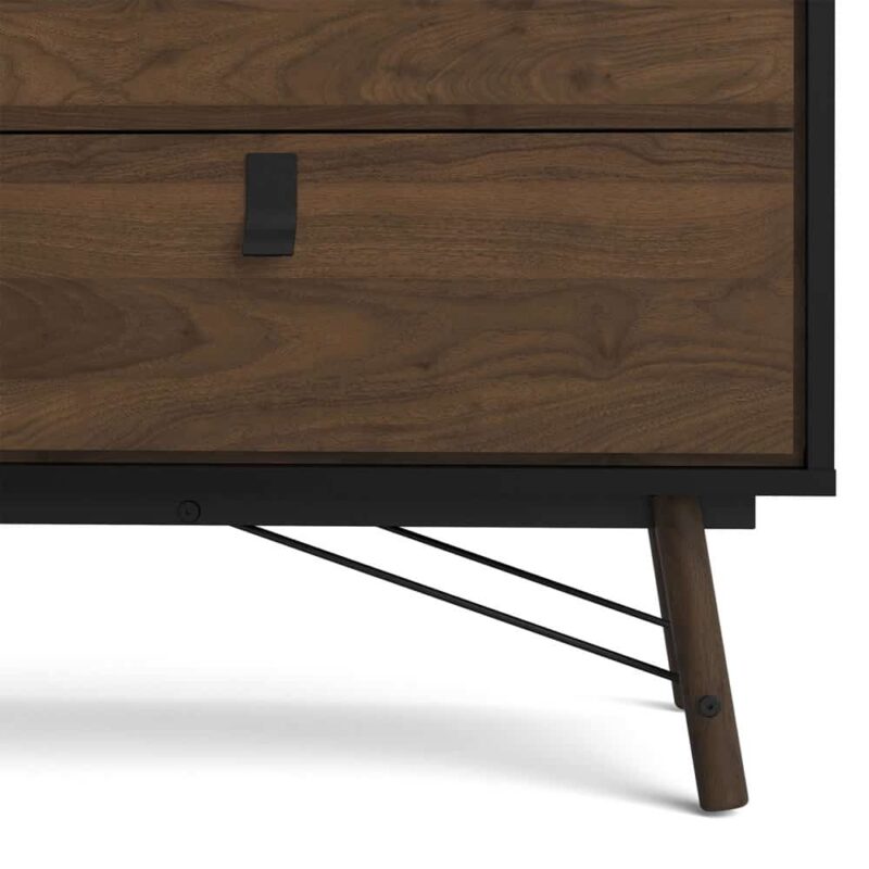 Furniture To Go Ry Wide Double Chest Of 6 Drawers Matt Black Walnut