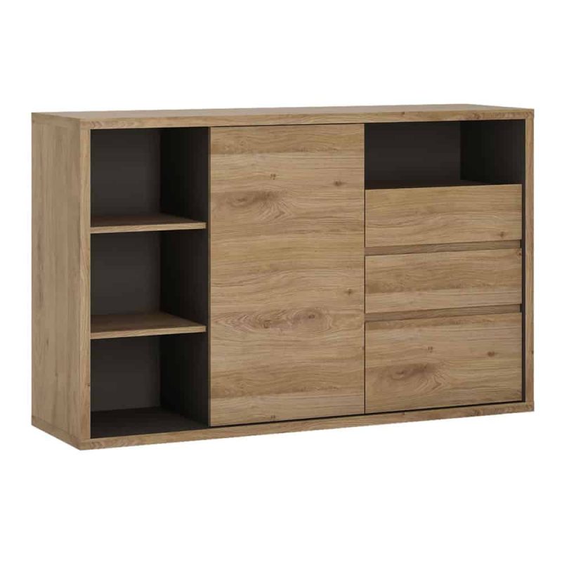 Furniture To Go Shetland 1 Door 3 Drawer Sideboard Oak