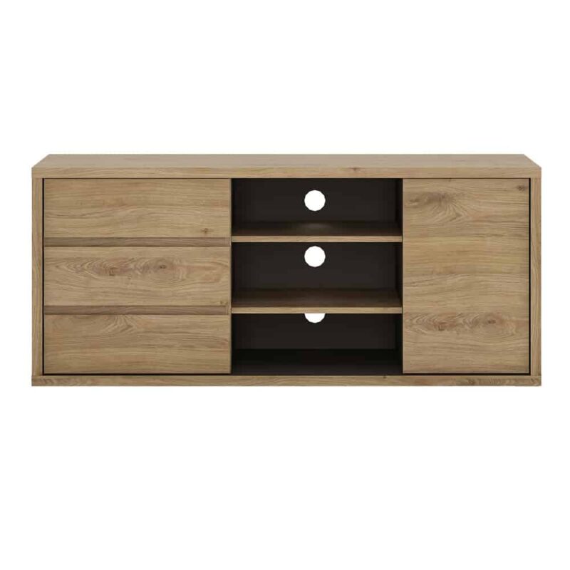 Furniture To Go Shetland 1 Door 3 Drawer TV Cabinet Oak