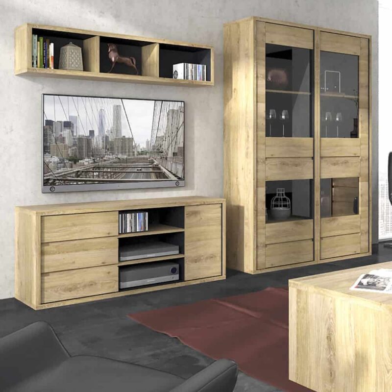 Furniture To Go Shetland 1 Door 3 Drawer TV Cabinet Oak