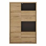 Furniture To Go Shetland 1 Door 4 Drawer Display Cabinet Oak