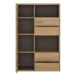 Furniture To Go Shetland 1 Door 4 Drawer Display Cabinet Oak