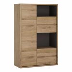 Furniture To Go Shetland 1 Door 4 Drawer Display Cabinet Oak