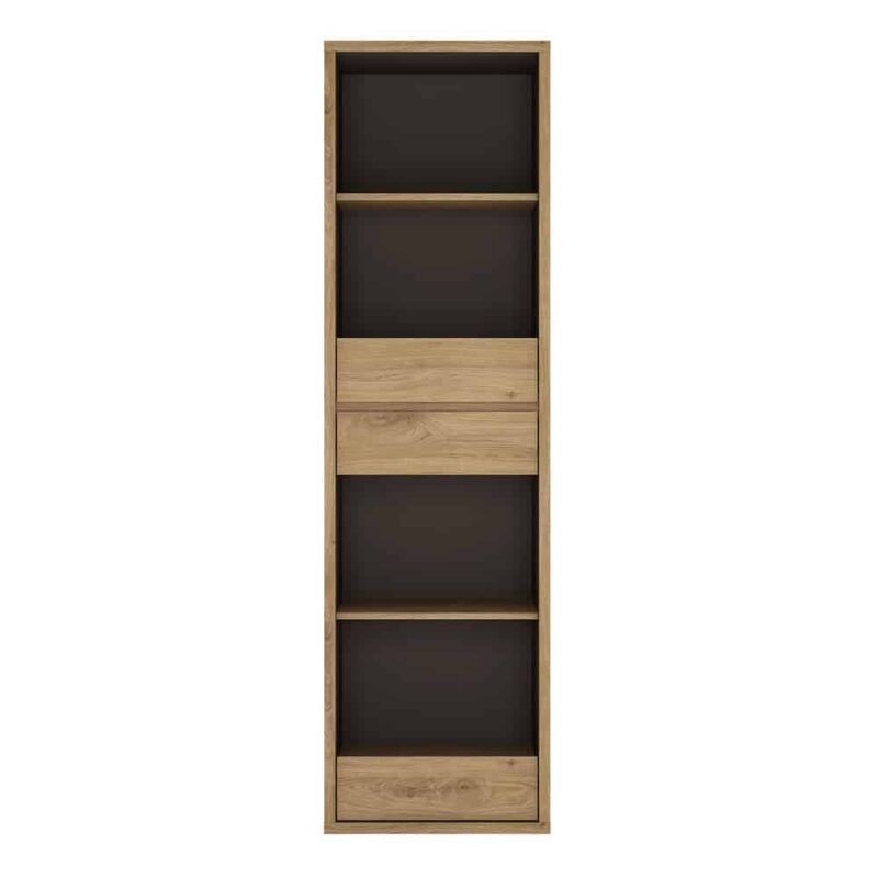 Furniture To Go Shetland Tall Narrow 3 Drawer Bookcase Oak