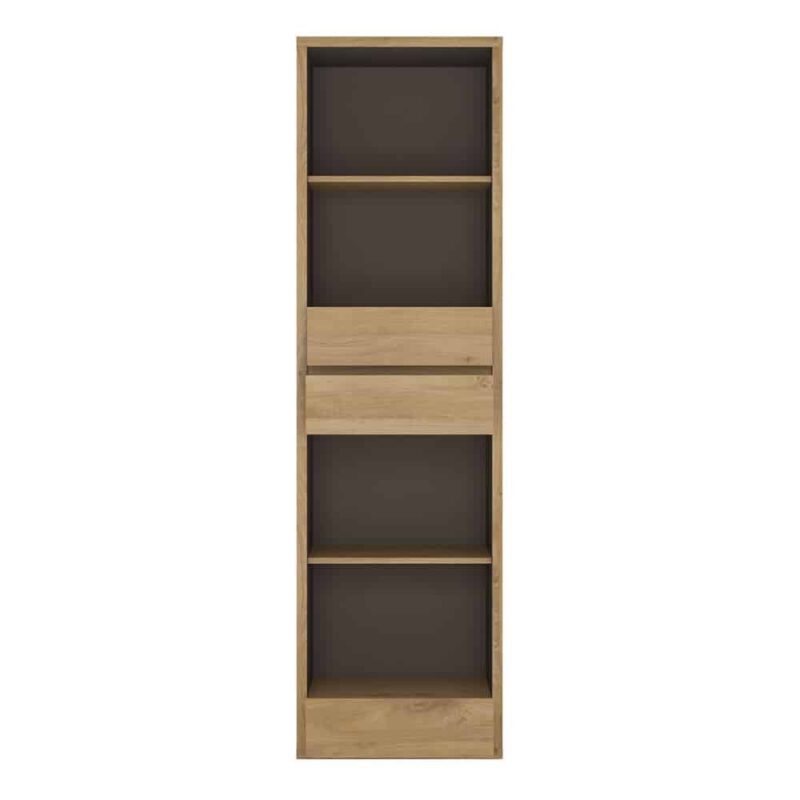 Furniture To Go Shetland Tall Narrow 3 Drawer Bookcase Oak