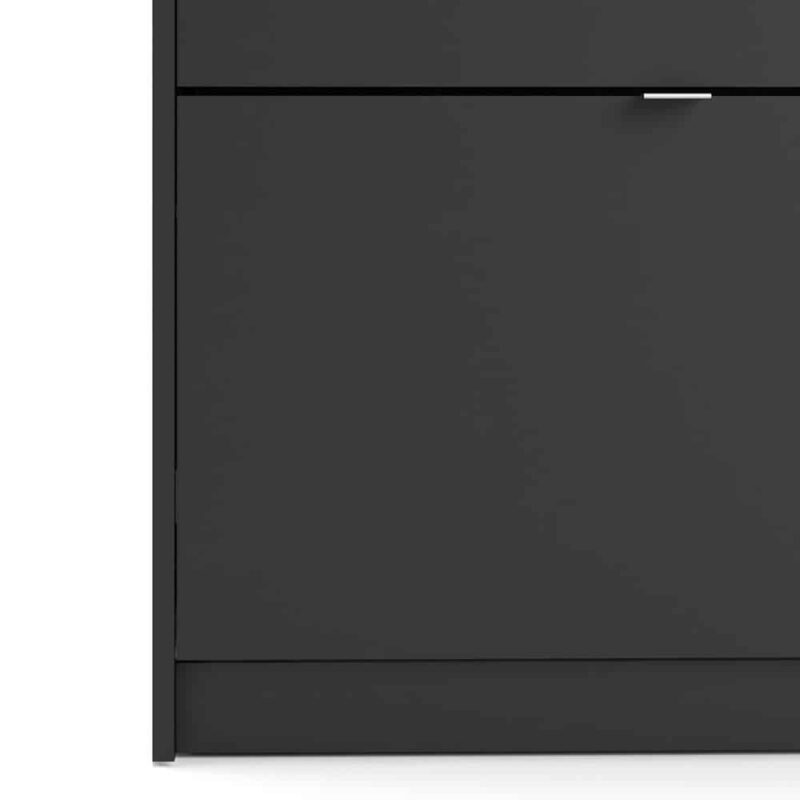 Furniture To Go Shoe Cabinet 2 Tilting Doors 2 Layers Matt Black