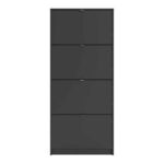 Furniture To Go Shoe Cabinet 4 Tilting Doors 2 Layers Matt Black
