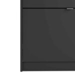 Furniture To Go Shoe Cabinet 4 Tilting Doors 2 Layers Matt Black