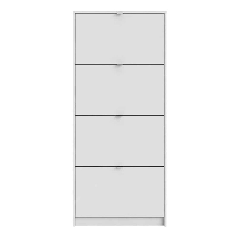 Furniture To Go Shoe Cabinet 4 Tilting Doors 2 Layers White
