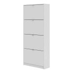 Furniture To Go Shoe Cabinet 4 Tilting Doors 2 Layers White