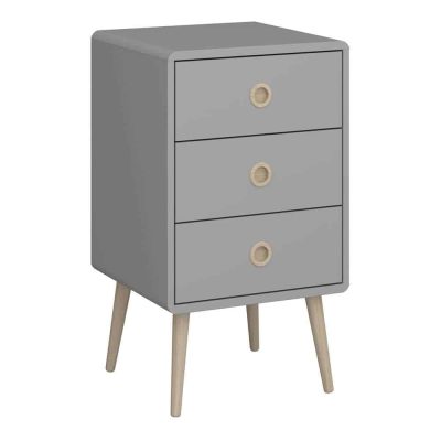 Furniture To Go Softline 3 Drawer Bedside Grey