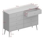 Furniture To Go Softline 8 Drawer Wide Chest Grey