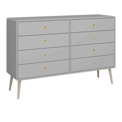 Furniture To Go Softline 8 Drawer Wide Chest Grey