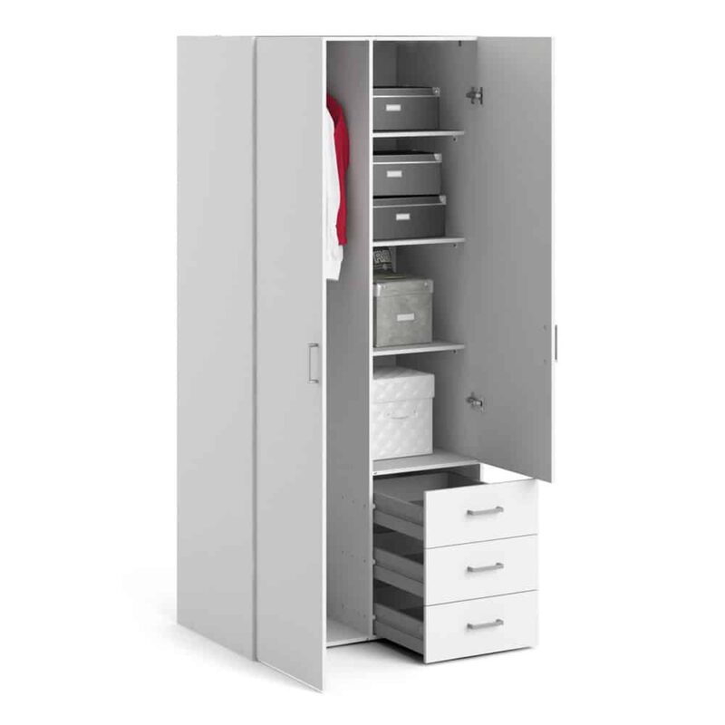 Furniture To Go Space 2 Door Wardrobe 3 Drawers White