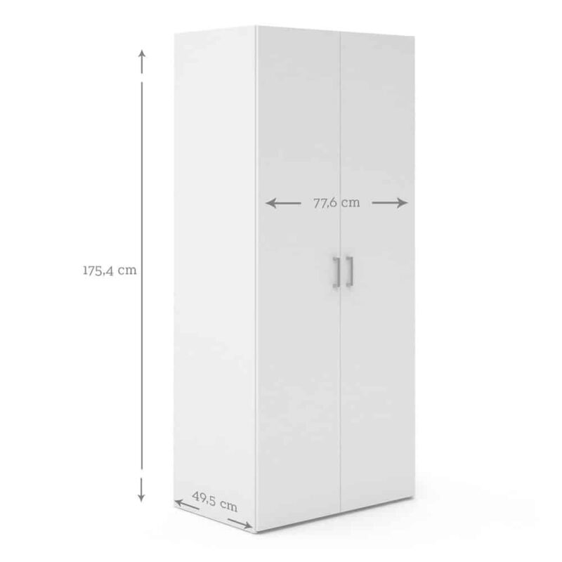 Furniture To Go Space 2 Door Wardrobe White