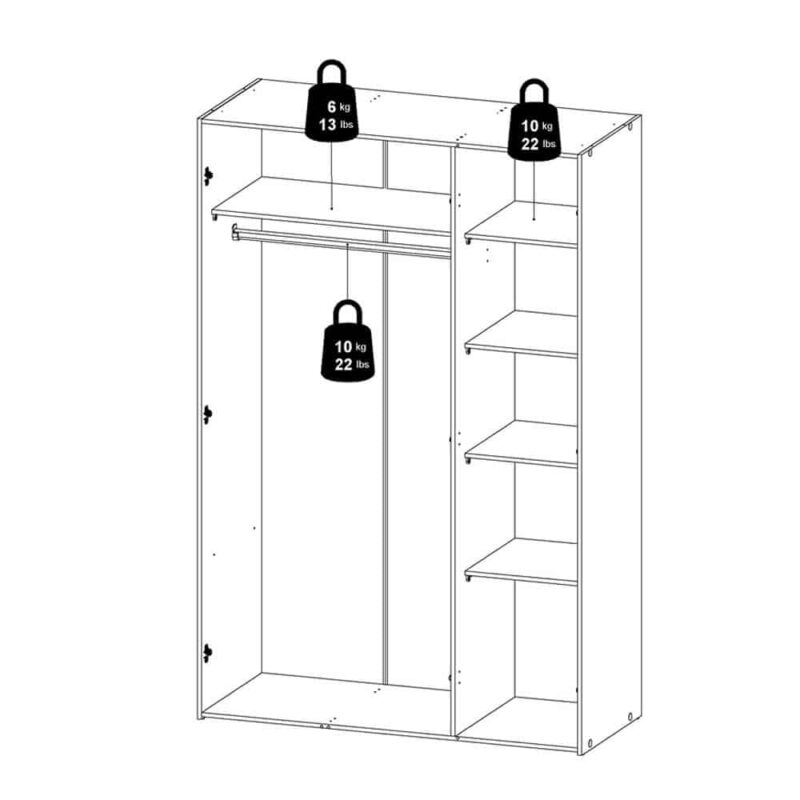 Furniture To Go Space 3 Door Wardrobe White