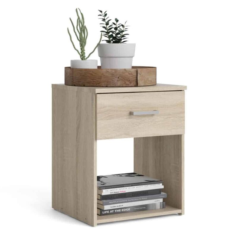 Furniture To Go Space Bedside Table 1 Drawer Oak